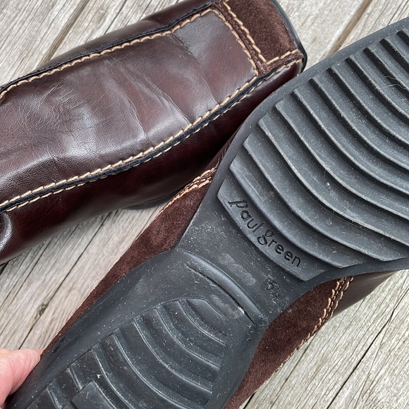 Paul Green Munchen Brown Suede & Leather Sz 5.5 Driving Shoes Square Toe Women’s - Picture 8 of 8